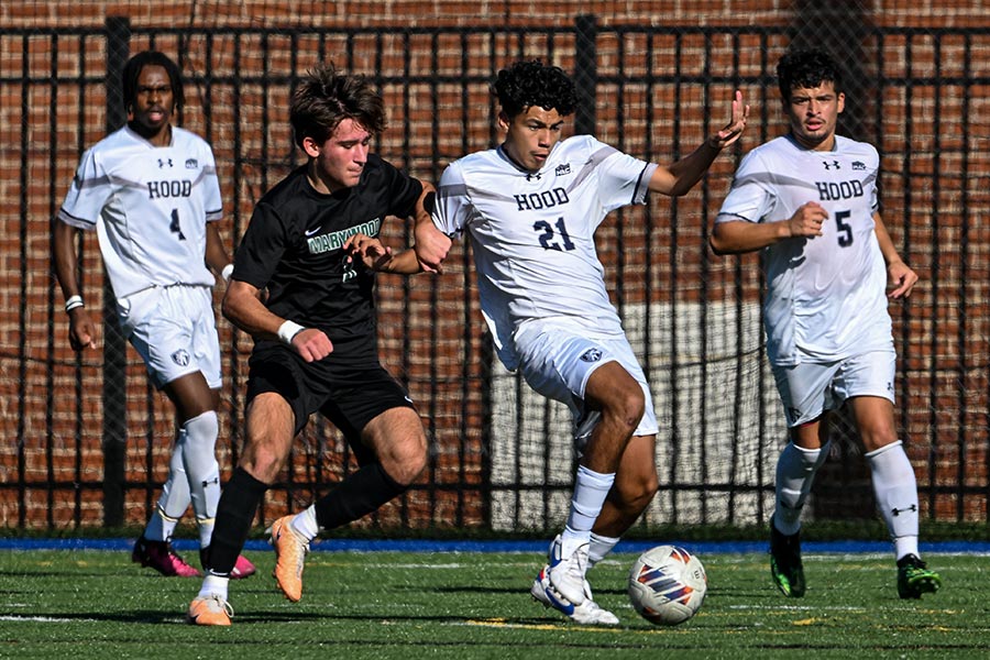 Hood College Men's Soccer Team Mid-Game